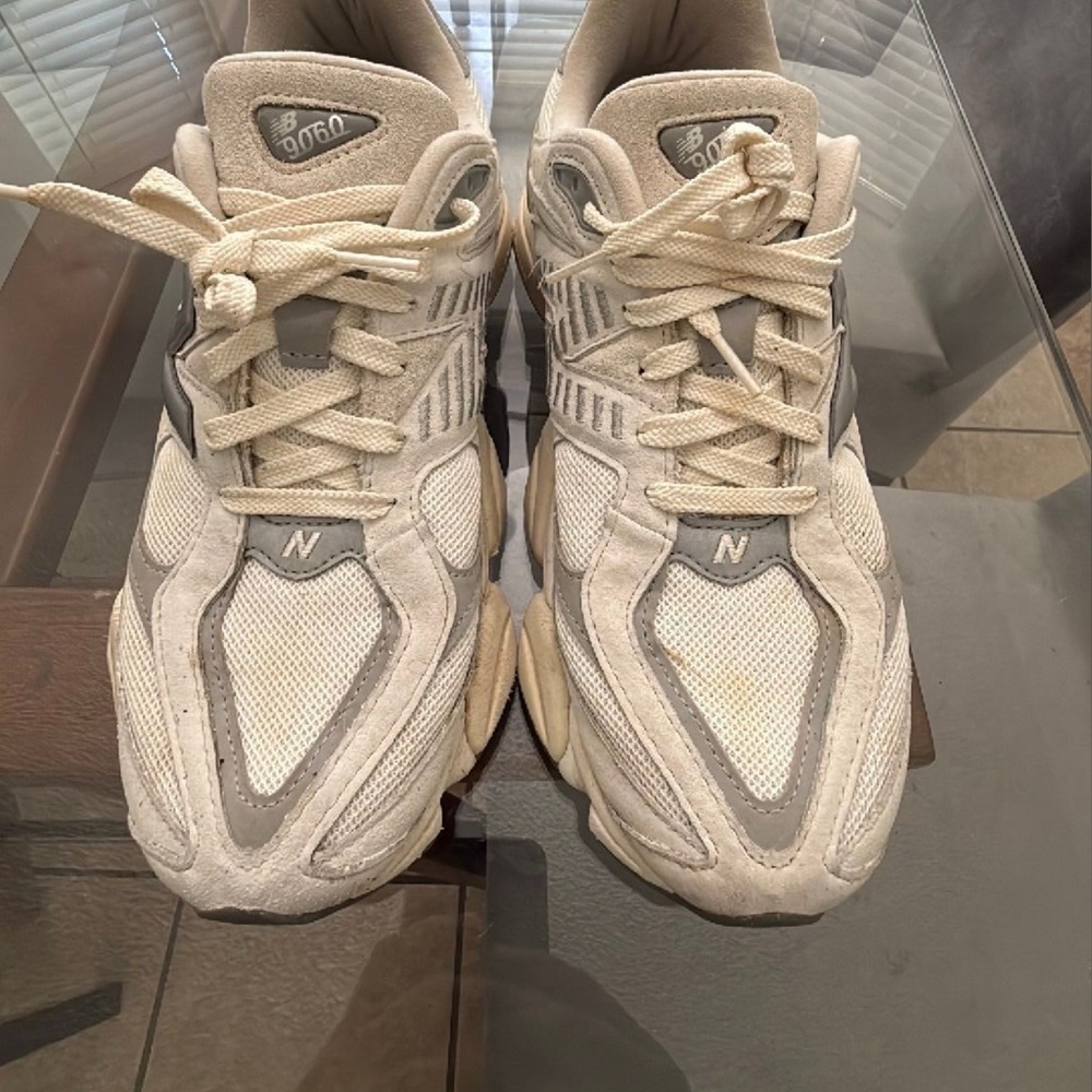 Cream and Gray Sneakers